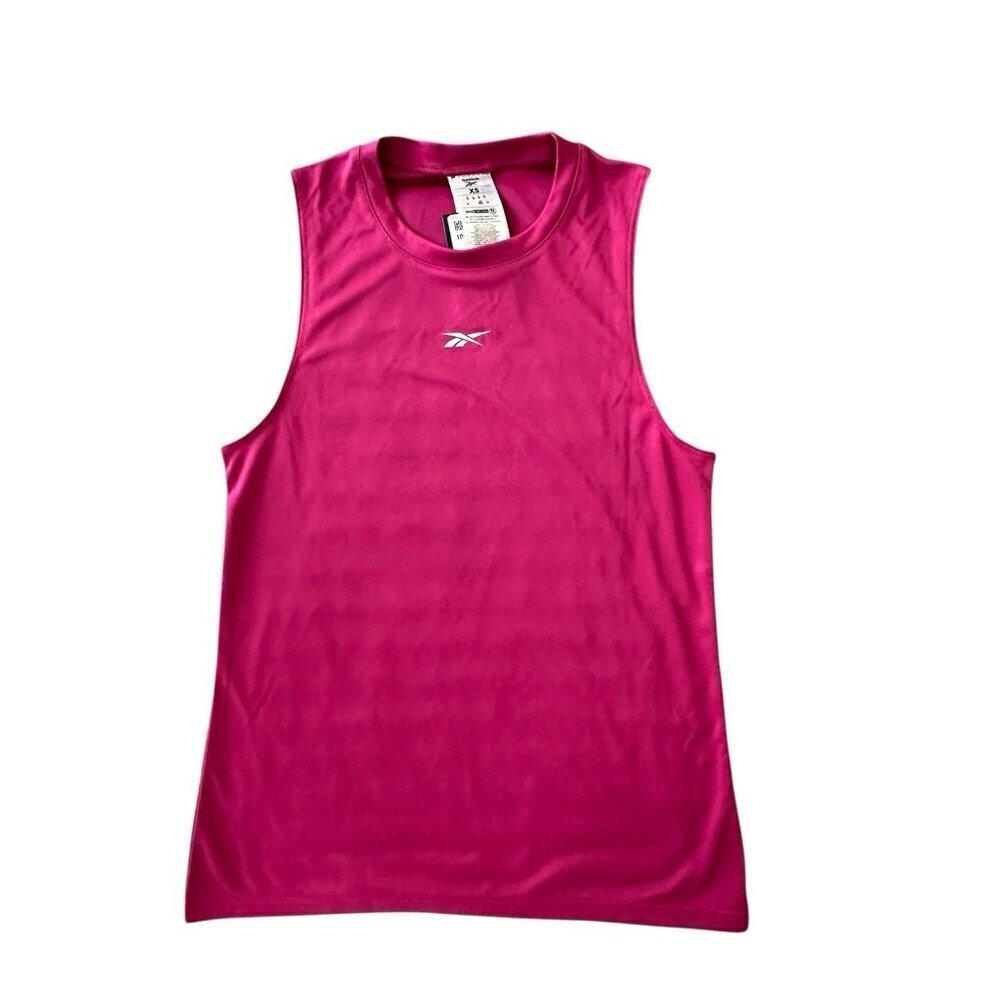 Reebok Womens Active Identity Performance Logo Tech Tank Training Top Proud Pink